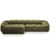 MICADONI Diana zöld bársony sarokkanapé, 334 cm, balos