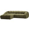 MICADONI Diana zöld bársony sarokkanapé, 334 cm, balos