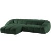 MICADONI Diana zöld, kárpitozott sarokkanapé, 334 cm, balos