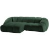 MICADONI Diana 294 cm-es bal oldali zöld kárpitozott sarokkanapé