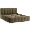 MICADONI Lupine zöld, kárpitozott, kétszemélyes ágy, 160 x 200 cm, tárolóval