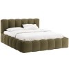 MICADONI Lupine zöld, kárpitozott, kétszemélyes ágy, 160 x 200 cm, tárolóval