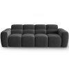 MICADONI Lisa sötétszürke, bársony, négyszemélyes kanapé, 256 cm