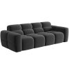 MICADONI Lisa sötétszürke, bársony, négyszemélyes kanapé, 256 cm