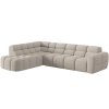 MICADONI Lisa bézs színű, kárpitozott, 293 cm-es balos sarokgarnitúra