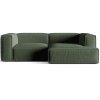 MICADONI Nuria zöld, kárpitozott sarokkanapé, 252 cm, jobb oldali
