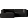 MICADONI Nuria fekete, kárpitozott, balos sarokkanapé, 252 cm