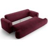 MICADONI Ella 253 cm borvörös, kárpitozott, háromszemélyes, kihúzható kanapé