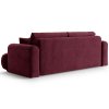 MICADONI Ella 253 cm borvörös, kárpitozott, háromszemélyes, kihúzható kanapé