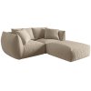 MICADONI Chris bézs színű, bársony sarokkanapé, 220 cm, bal/jobb oldali