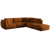 MICADONI Chris 295 cm-es téglavörös, bársony sarokkanapé, jobb oldali