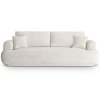 MICADONI Ella világosbézs bouclé háromszemélyes, kihúzható kanapé, 253 cm
