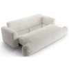MICADONI Ella világosbézs bouclé háromszemélyes, kihúzható kanapé, 253 cm