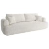 MICADONI Ella világosbézs bouclé háromszemélyes, kihúzható kanapé, 253 cm