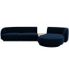 MICADONI Miley 303 cm-es, jobb oldali, királykék bársony sarokkanapé