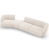 MICADONI Miley bézs színű, bársony négyszemélyes bal oldali kanapé, 327 cm