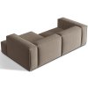 Szürkésbarna bársony sarokkanapé MICADONI Nuria 252 cm, jobb oldali