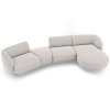 Világosszürke kárpitozott MICADONI Miley sarokkanapé 325 cm, jobb oldali