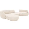 MICADONI Miley 325 cm-es fehér kárpitozott sarokkanapé, balos