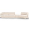 MICADONI Miley fehér, kárpitozott, négyszemélyes, 327 cm-es jobb oldali kanapé