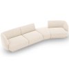 MICADONI Miley fehér, kárpitozott, négyszemélyes, 327 cm-es jobb oldali kanapé