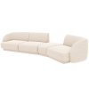 MICADONI Miley fehér, kárpitozott, négyszemélyes, 327 cm-es jobb oldali kanapé