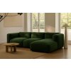 MICADONI Martina zöld bársony sarokgarnitúra 330 cm, jobb oldali