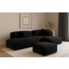 MICADONI Martina fekete kárpitozott sarokülőgarnitúra, 285 cm, jobb oldali