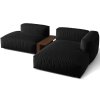 MICADONI Martina fekete kárpitozott sarokülőgarnitúra, 285 cm, jobb oldali