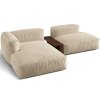 MICADONI Martina 285 cm-es világos bézs színű, bársony sarokgarnitúra, balos