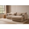 MICDONI Torino 220 cm-es világosbézs kárpitozott sarokkanapé, jobb oldali