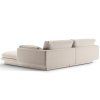 MICDONI Torino 220 cm-es világosbézs kárpitozott sarokkanapé, jobb oldali
