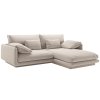 MICDONI Torino 220 cm-es világosbézs kárpitozott sarokkanapé, jobb oldali