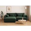 MICDONI Torino zöld, kárpitozott sarokülőgarnitúra, 220 cm, balos