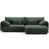 Zöld kárpitozott MICADONI Torino sarokkanapé 250 cm, jobb oldali