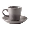 sötétszürke kerámia csésze és csészealj Kave Home Aratani