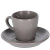 sötétszürke kerámia csésze és csészealj Kave Home Aratani