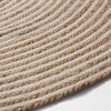 Természetes juta szőnyeg Kave Home Hossza 150 cm fehér részlettel