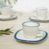 Fehér-kék porcelán csésze és csészealj Kave Home Odalin 90 ml