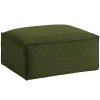 Zöld bársony puff Kave Home Blok 90 x 70 cm