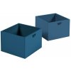 Két kék lakkozott tárolódobozból álló készlet Kave Home Nunila 36 x 25 cm