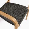 Kave Home Jobb természetes fából készült étkezőszék fekete szőtt ülőfelülettel