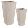 Két bézs színű beton kerti virágtartó készlet Bizzotto Stonet 65/88 cm