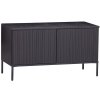 302283 cerny borovicovy tv stolek gravia 100 x 44 cm