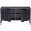 302283 5 cerny borovicovy tv stolek gravia 100 x 44 cm