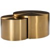 Két arany fém dohányzóasztal készlet Richmond Big & Rich 60/80 cm