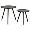 Két fekete lakkozott kisasztal készlet ROWICO DAISY 50/40 cm