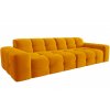 Mustársárga bársony négyszemélyes kanapé MICADONI Kendal 255 cm