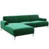 188069 8 tmave zelena rohova sametova pohovka mesonica puzo leva 240 cm