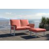 370456 4 cervena dvoumistna zahradni pohovka mesonica soledo s bilou podnozi 140 cm